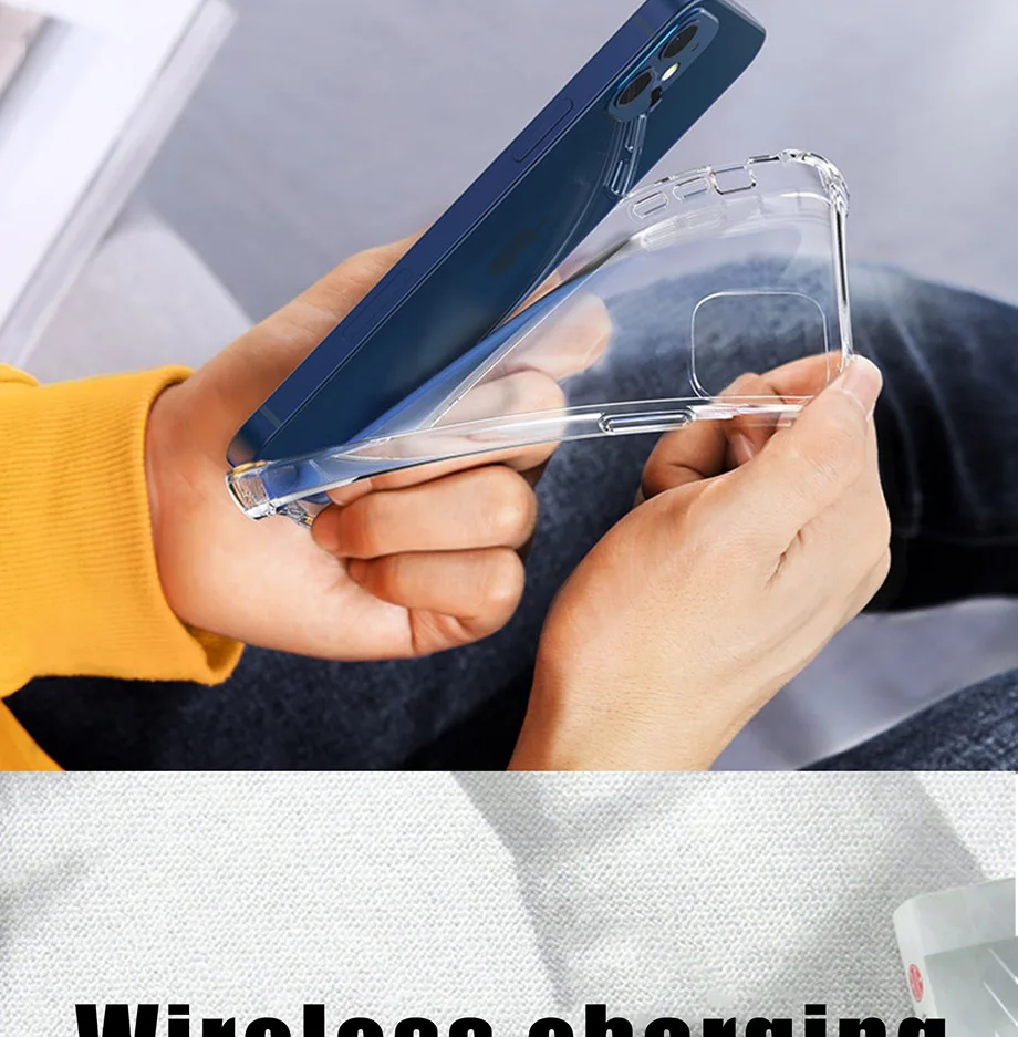 Shockproof Clear Case For iPhone 14 15 16 13 12 11 Pro Max XS Max X XR Silicon For iPhone 6 7 8 Plus SE Back Cover Phone Case