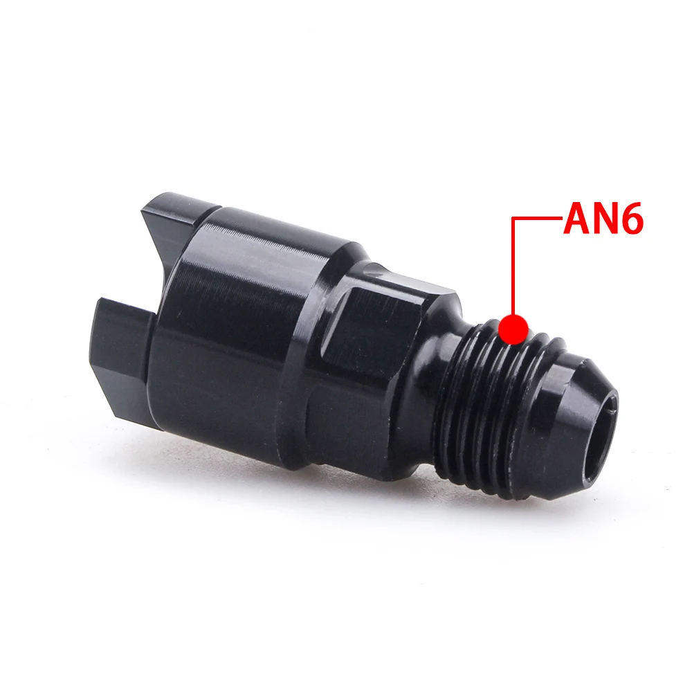 Quick Connect 6AN AN6 Male To 3/8", 5/16" AN8 8AN Quick Disconnect Male Push On EFI Fitting Adapter Aluminum Black