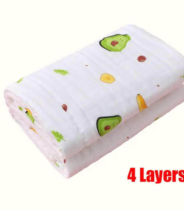 Baby Bath Towel Boy Girl Cotton Blanket For Newborn Bathrobe 4-Layer Gauze Washcloth Infant Swaddle