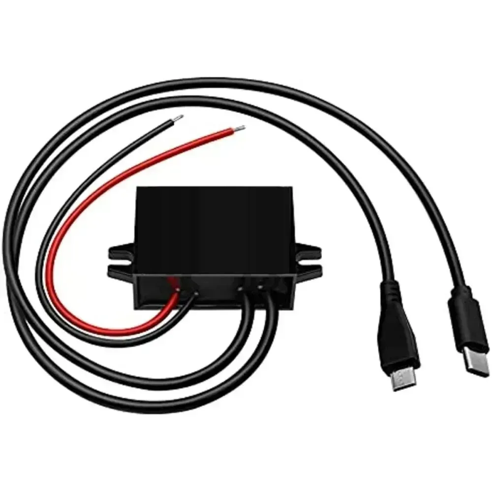 12V 24V 36V 48V 60V 72V to 5V 3A 15W DC to 11-90V to 5V USB Converter with Type C and Micro USB Output Power Adapter Converter