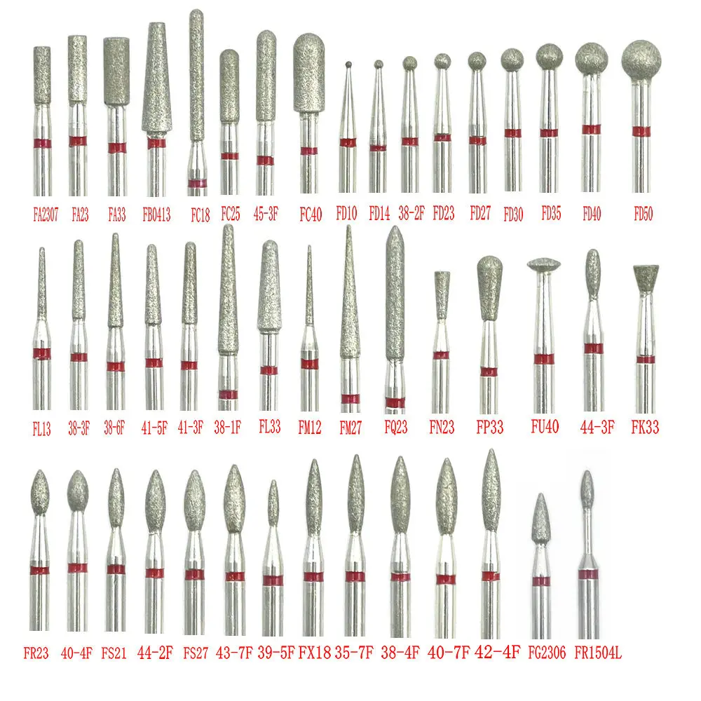 10pcs/pack Diamond Nail Drill Milling Cutter Manicure Rotary Bits Cuticle Clean Accessories Dental Diamond Burs 2.35mm shank