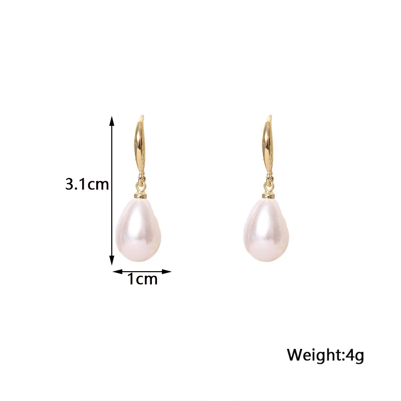 Water Drop Pearl Dangle Earrings Temperamental Women's Hook Earrings Irregular Slim Imitation Pearl Hanging Earrings brincos