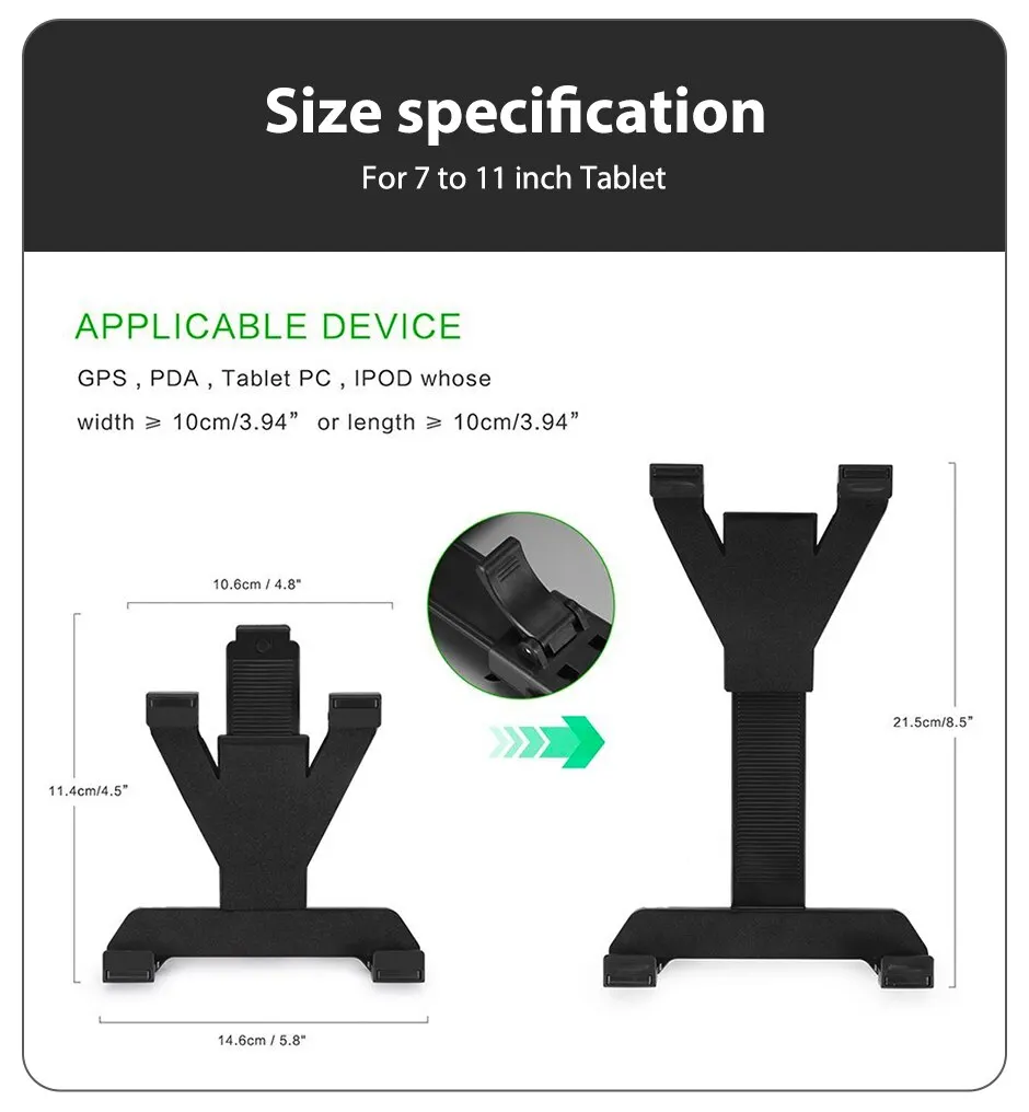 Xnyocn Tablet Car Holder Stand For iPad Air 1 2 Mini 2 3 4 Pro 9.7 10.5 Universal Windshield Mount For 7 to 11 Inch Samsung Tab