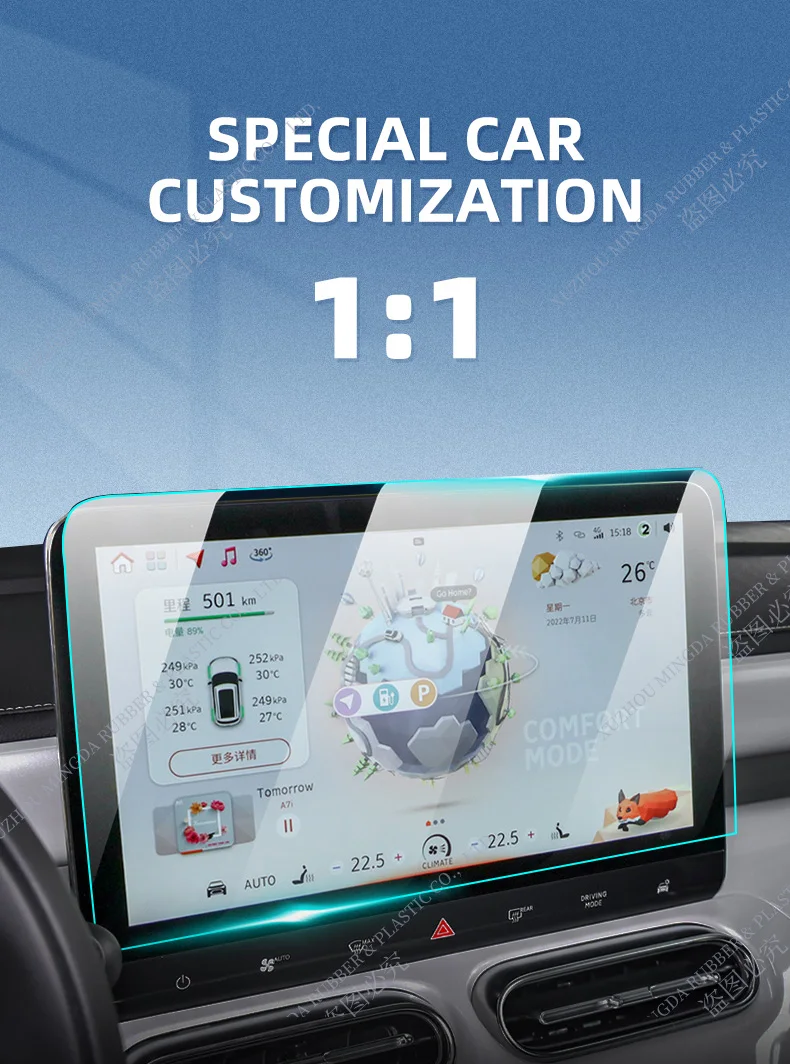 Tempered Glass Protective Film for Audi Q3 Sportback 2020 2021 2022 2023 2024 Navigation Dashboard Instrument LCD Screen Film