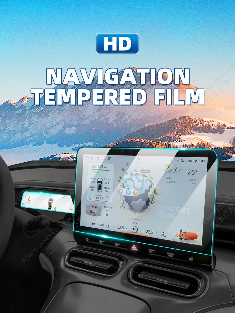Tempered Glass Protective Film for Audi Q3 Sportback 2020 2021 2022 2023 2024 Navigation Dashboard Instrument LCD Screen Film