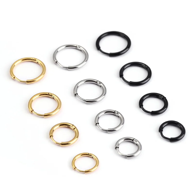 Small Hoop Earrings For Women Men Silver Color Stainles Steel Round Circle Pendientes Anti-allergy Not Fade Small Ear Jewelry