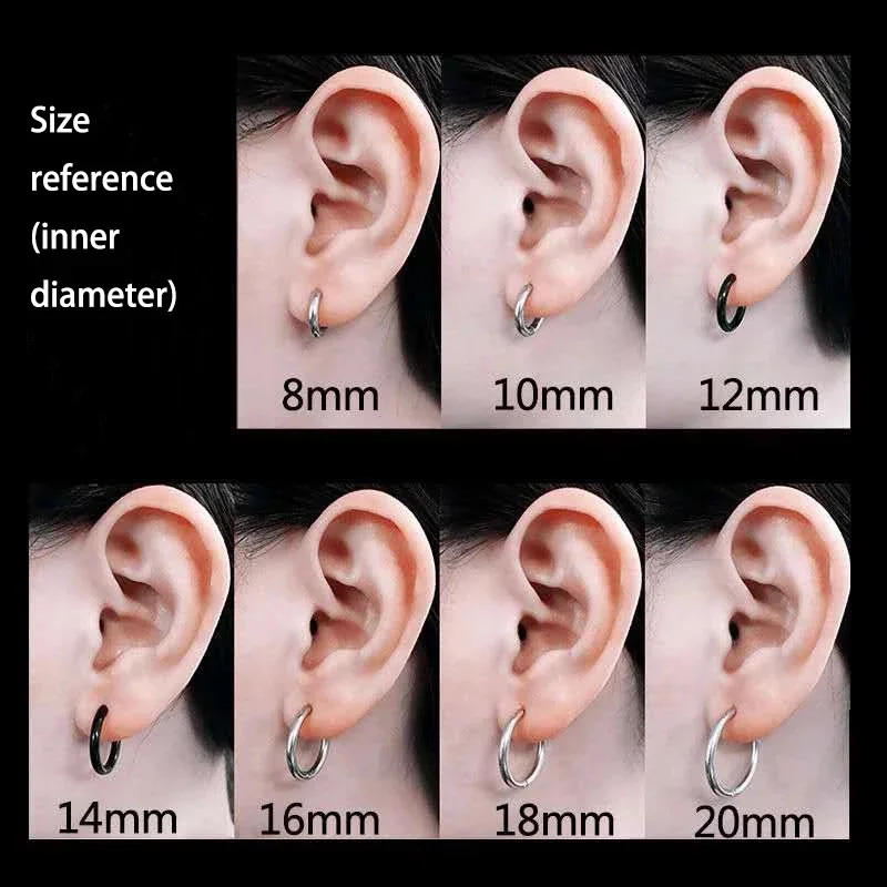 Small Hoop Earrings For Women Men Silver Color Stainles Steel Round Circle Pendientes Anti-allergy Not Fade Small Ear Jewelry