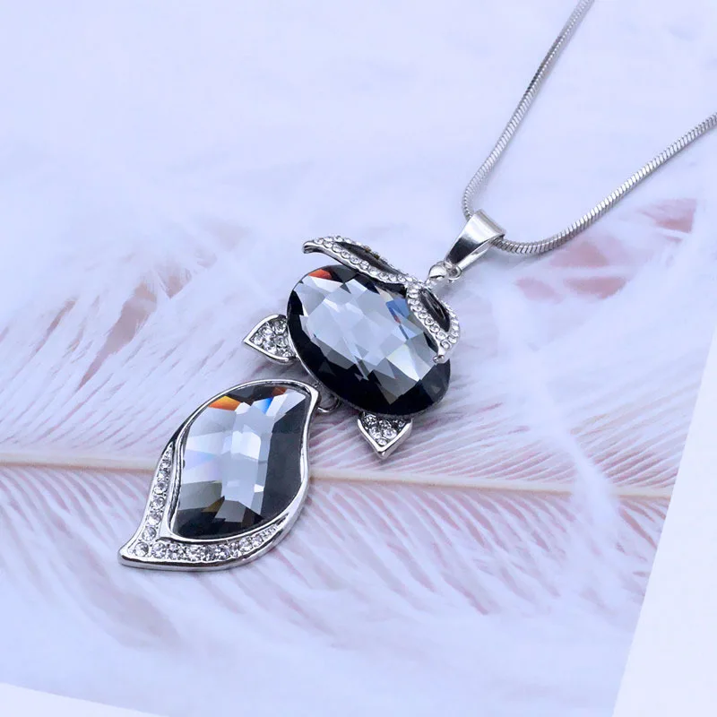 Luxury Big Crystal Rhinestone Fox Pendant Necklace for Women 2026 Fashion Long Sweater Chain Choker Collar Accesorios Mujer