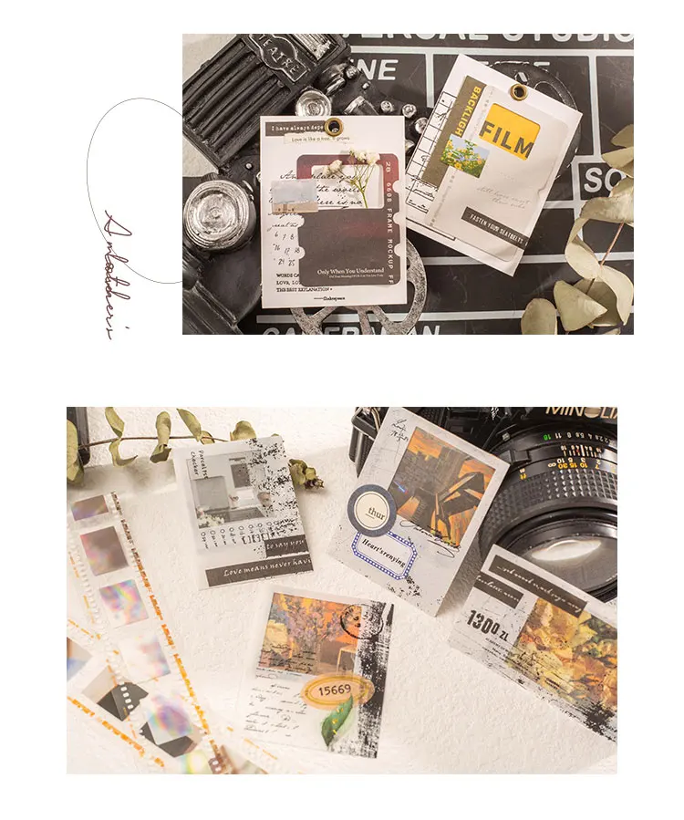 94 pcs/lot Scrapbook Set Stickers and Decorative paper mixture Diy Scrapbooking Diary Album Collage material Craft Supplies