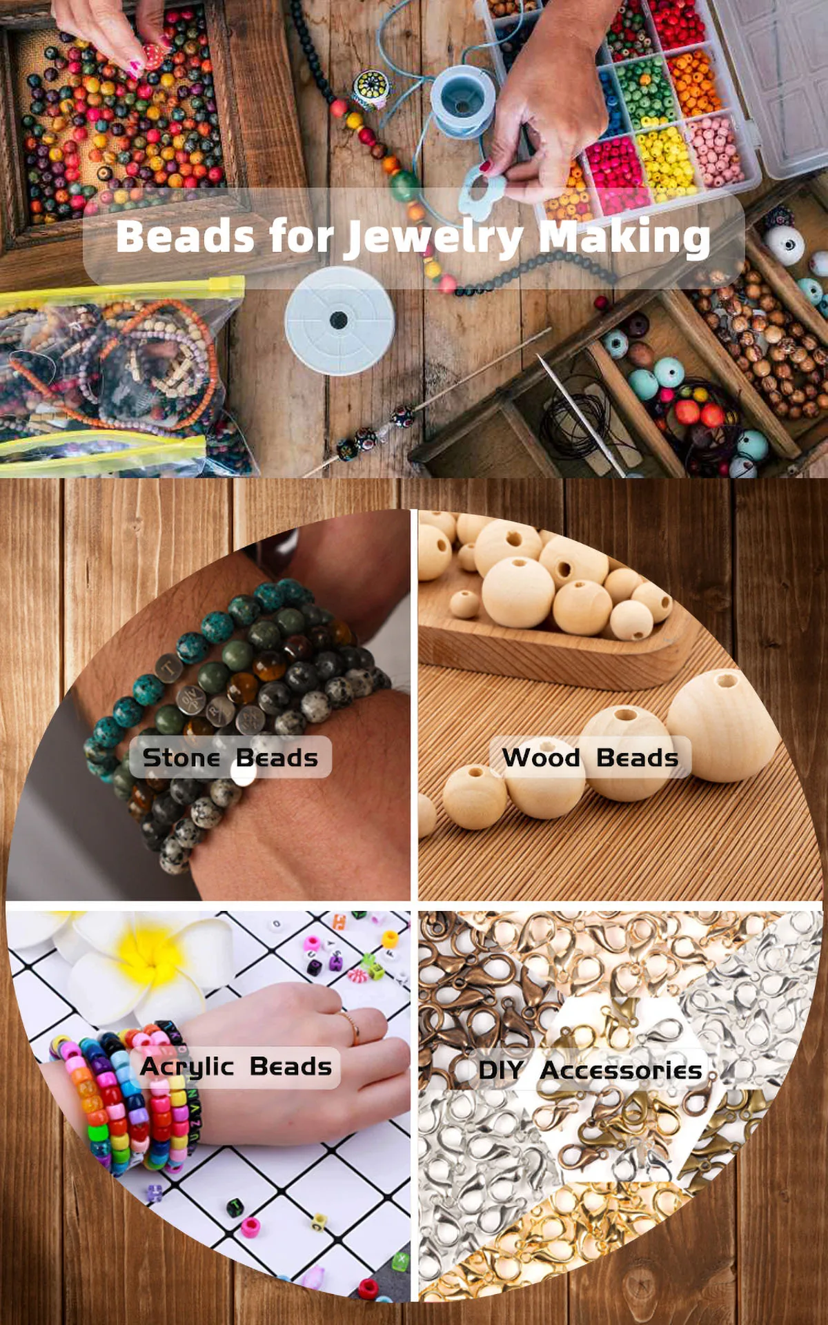 Nature Beech Wood Beads 25-70mm Hollow Circle Ring Baby Teether Wood Beads Infants Teething Care Product DIY Necklaces Wholesale