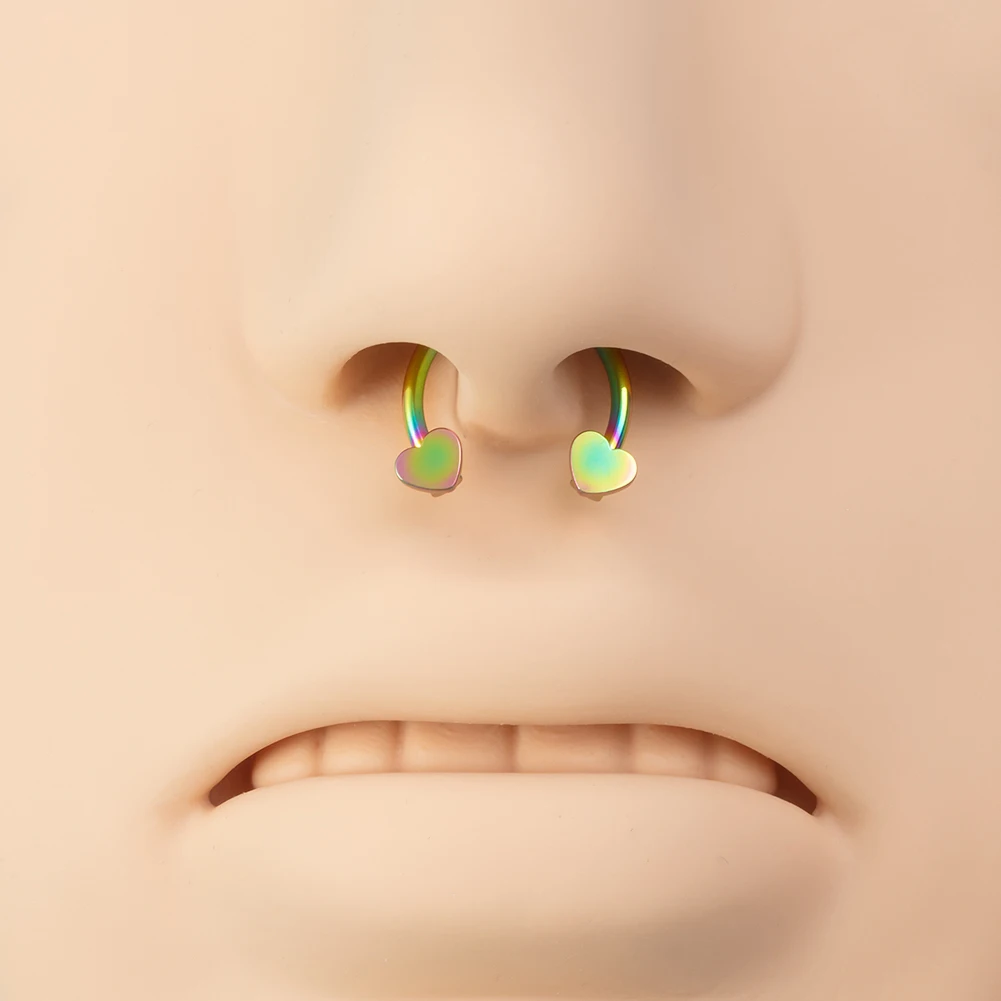 1pc Star Heart Flower CZ Septum Pierc Nose Ring Cartilage Tragus Helix Lip BCR Circular Hoop Piercing Jewelry 16G Free Shipping