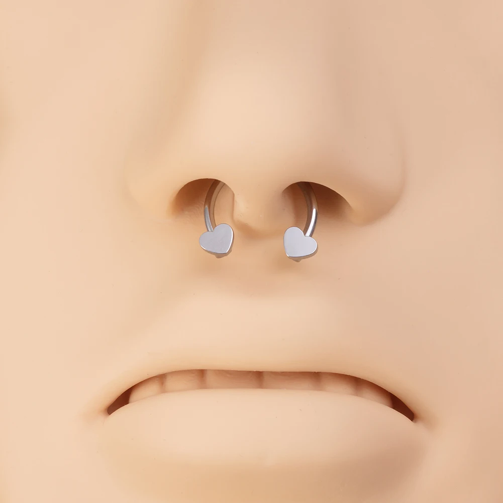 1pc Star Heart Flower CZ Septum Pierc Nose Ring Cartilage Tragus Helix Lip BCR Circular Hoop Piercing Jewelry 16G Free Shipping