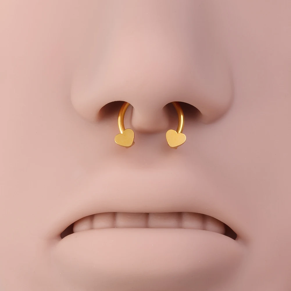 1pc Star Heart Flower CZ Septum Pierc Nose Ring Cartilage Tragus Helix Lip BCR Circular Hoop Piercing Jewelry 16G Free Shipping