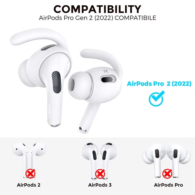 Ear Pads For Airpods Pro2 Wireless Bluetooth For iphone Earphones Cushions Silicone Ear Caps Case Earpads Eartips 2pcs/pair