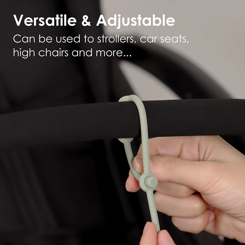 4 Pcs Stretchable Toy Safety Straps Toddler Toy Bottle Harness Straps for Strollers, Adjustable Baby Silicone Pacifier Teether