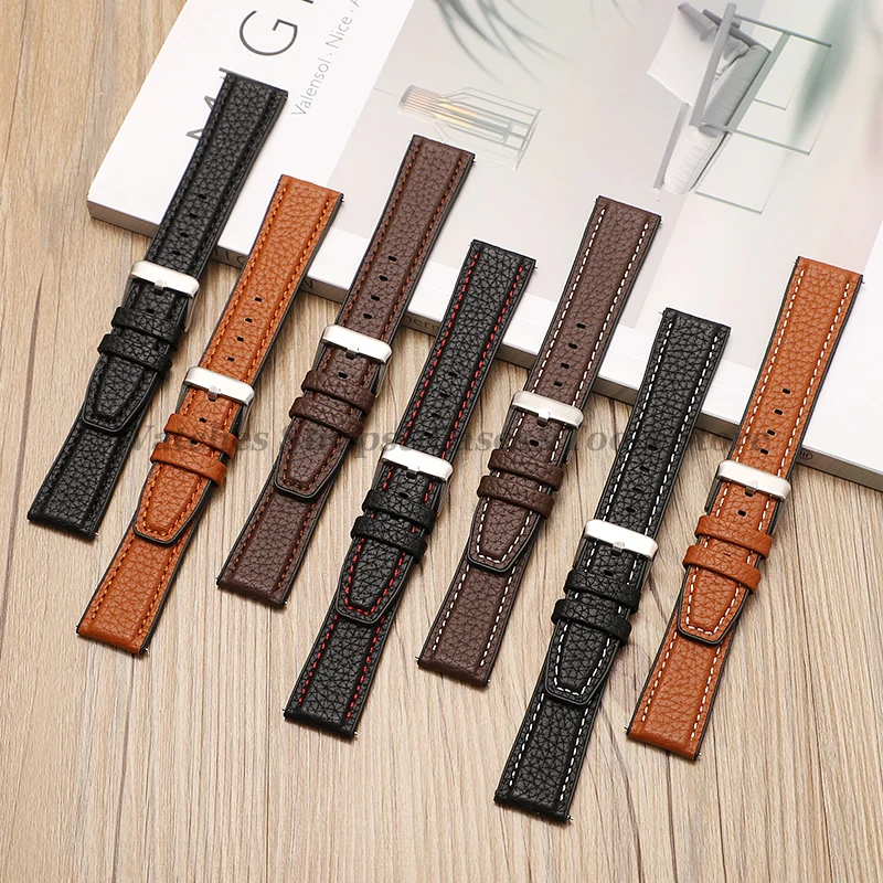 Silicone Leather Wrist Band for Huawei Watch GT2 GT3 42mm 46mm Strap Bracelet for Samsung Galaxy Watch3/4 18 20mm 22mm Watchband