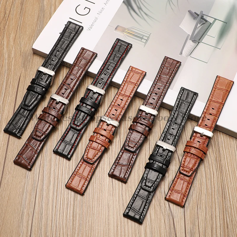 Silicone Leather Wrist Band for Huawei Watch GT2 GT3 42mm 46mm Strap Bracelet for Samsung Galaxy Watch3/4 18 20mm 22mm Watchband