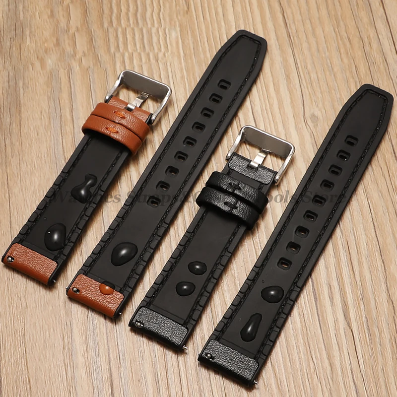 Silicone Leather Wrist Band for Huawei Watch GT2 GT3 42mm 46mm Strap Bracelet for Samsung Galaxy Watch3/4 18 20mm 22mm Watchband