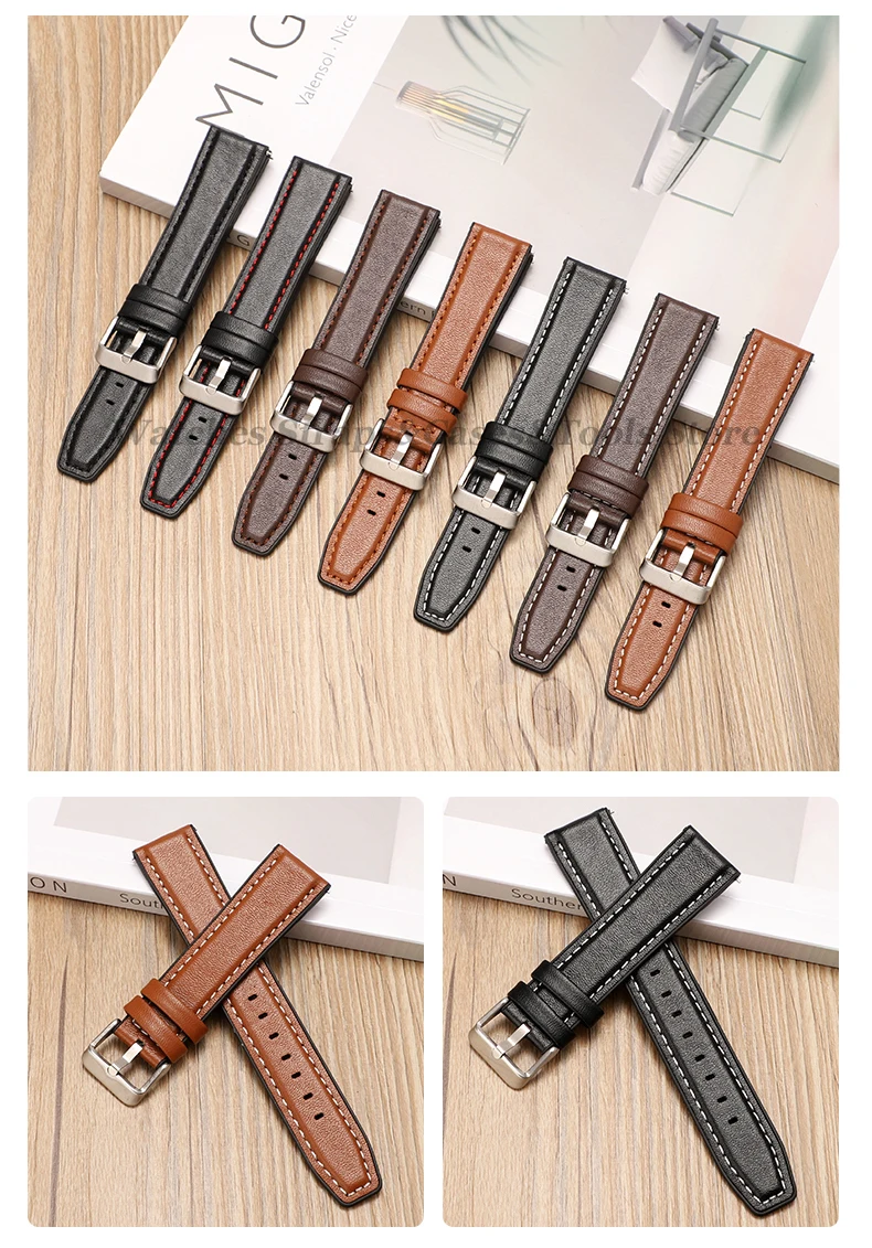 Silicone Leather Wrist Band for Huawei Watch GT2 GT3 42mm 46mm Strap Bracelet for Samsung Galaxy Watch3/4 18 20mm 22mm Watchband