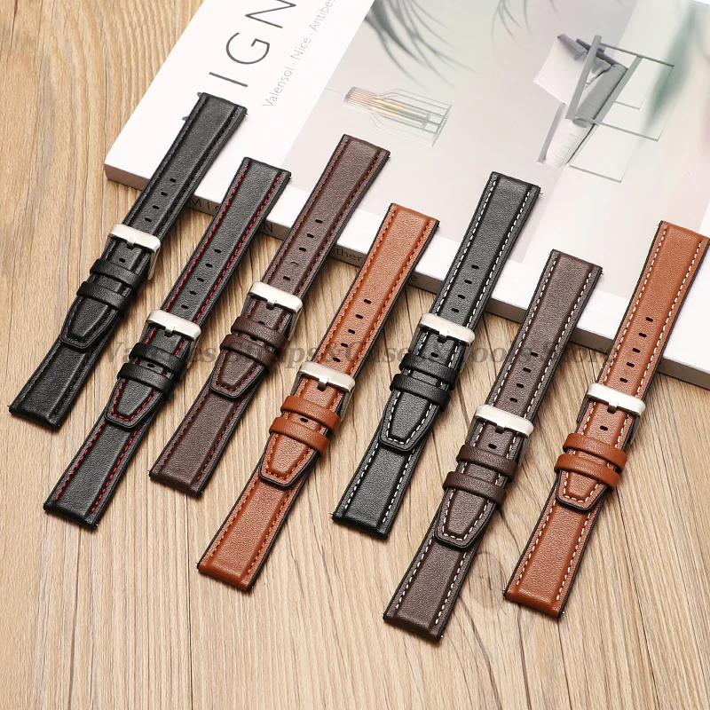 Silicone Leather Wrist Band for Huawei Watch GT2 GT3 42mm 46mm Strap Bracelet for Samsung Galaxy Watch3/4 18 20mm 22mm Watchband