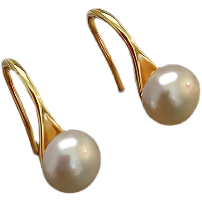 Hot Sell Trendy Simple Natural Freshwater Pearl 14K Gold Filled Ladies Stud Earrings Jewelry Not Allergic For Women Gifts