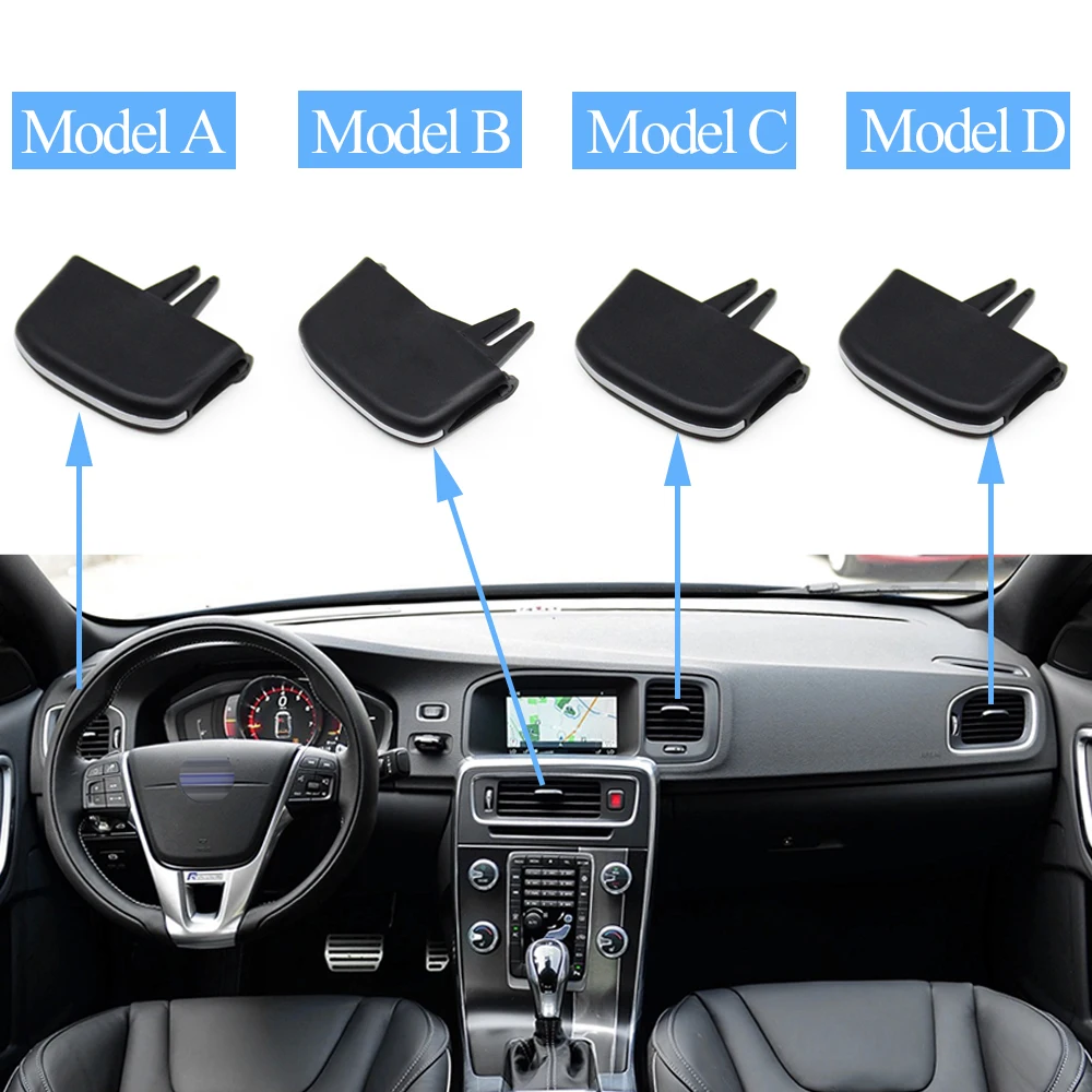 Car Dashboard Air Conditioner AC Vent Grille Outlet Tab Clip Slider Repair Kit For Volvo V60 S60 V40 2011-2019