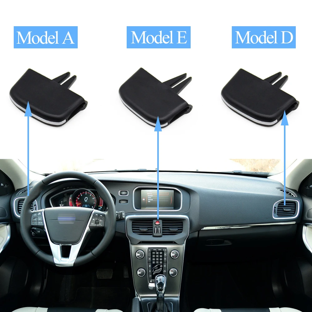 Car Dashboard Air Conditioner AC Vent Grille Outlet Tab Clip Slider Repair Kit For Volvo V60 S60 V40 2011-2019