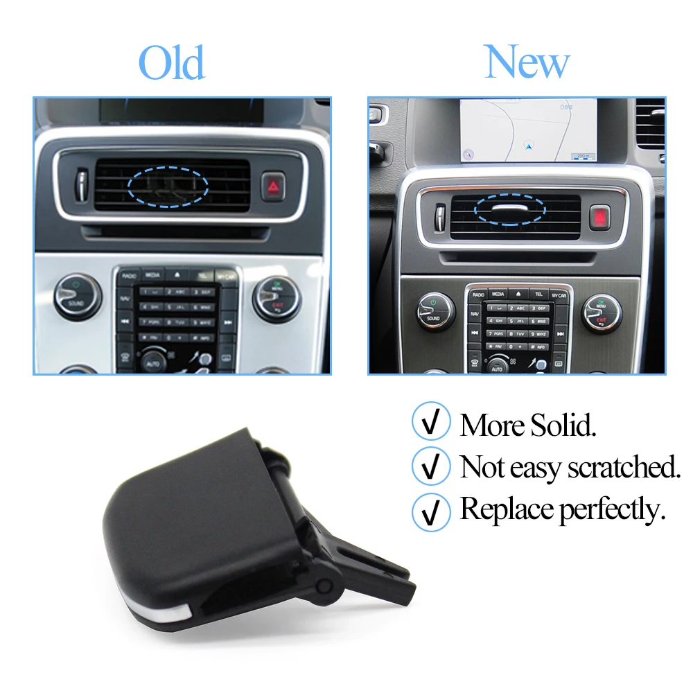 Car Dashboard Air Conditioner AC Vent Grille Outlet Tab Clip Slider Repair Kit For Volvo V60 S60 V40 2011-2019
