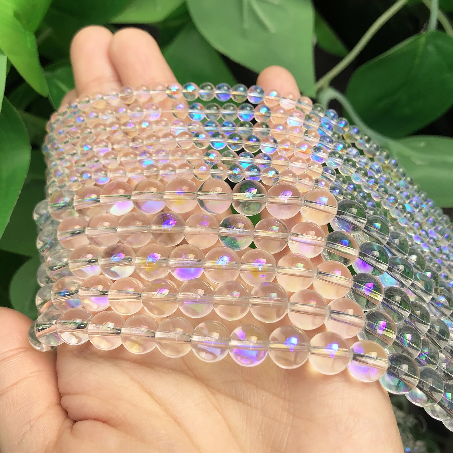 AB Blue Purple Quartzs Crystal Beads Clear Natural Round Stone Loose Beads DIY Accessories for Jewelry Bracelet Making 2-8mm