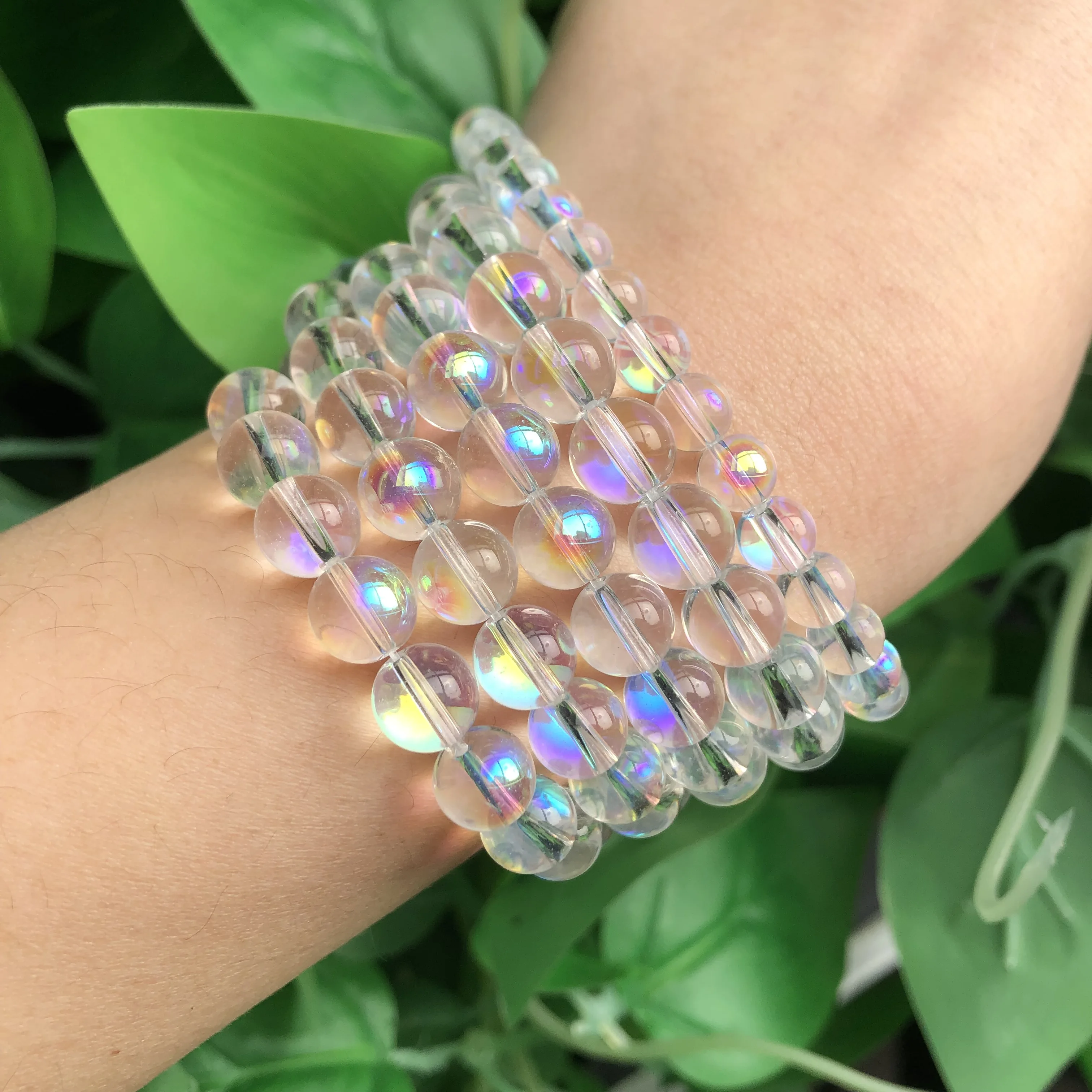 AB Blue Purple Quartzs Crystal Beads Clear Natural Round Stone Loose Beads DIY Accessories for Jewelry Bracelet Making 2-8mm