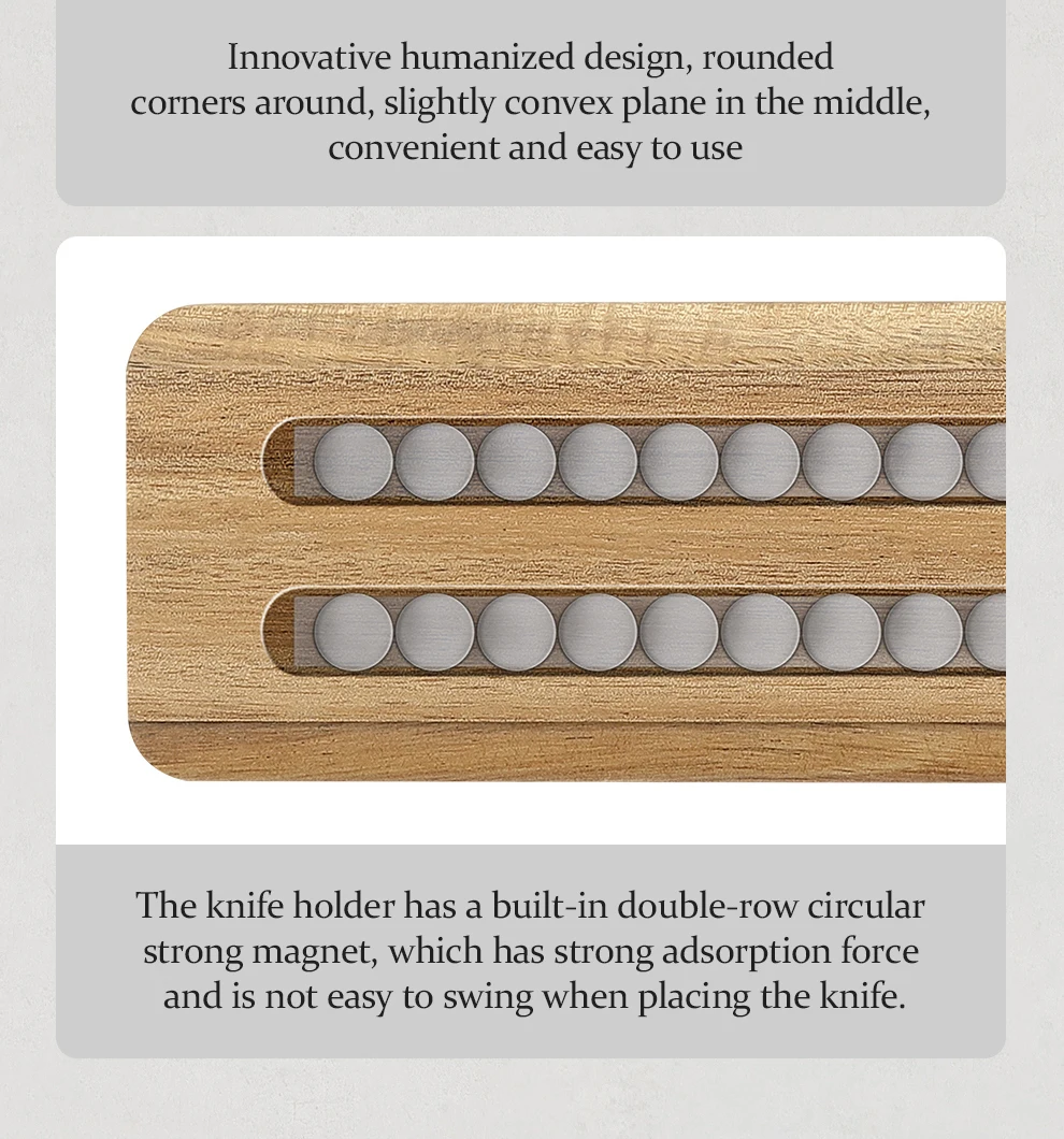 Hezhen Magnetic Knife Holder 400mm Kitchen Accessories Wooden Knives Storage Tools Acacia Wood This Is A Holder Without Knife