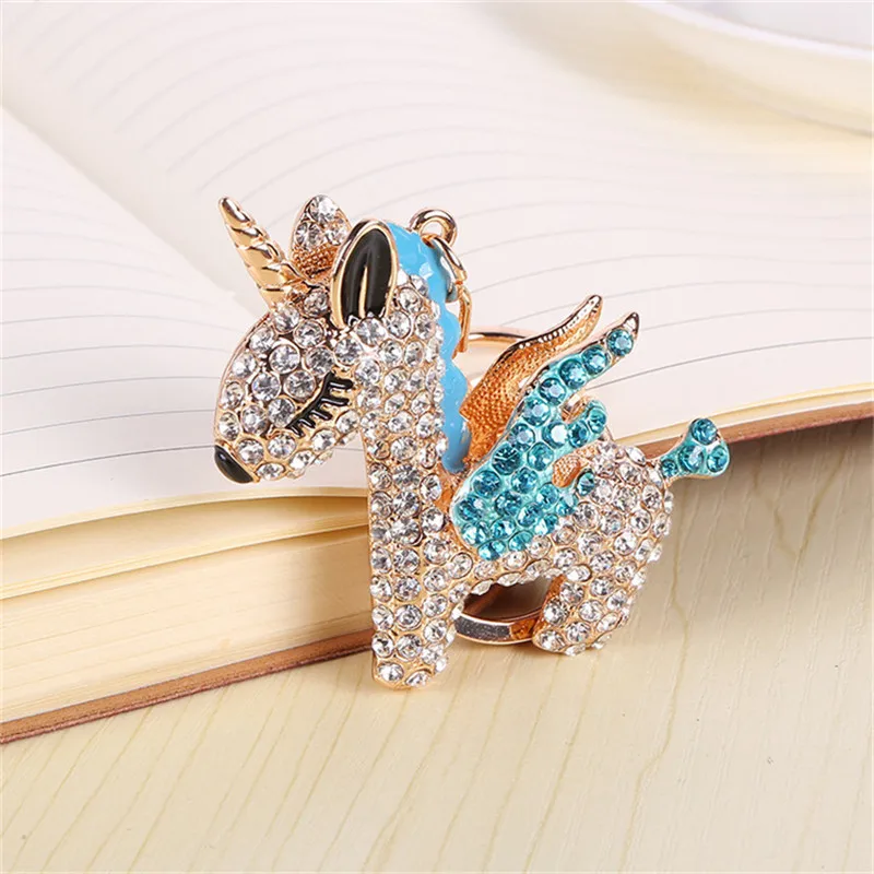 Fashion Alloy Keychain with Big water-drop Rhinestone Cartoon Pumpkin Carriage Keychain Golden Carriage Pendant Female Bag Acces