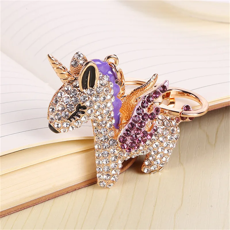Fashion Alloy Keychain with Big water-drop Rhinestone Cartoon Pumpkin Carriage Keychain Golden Carriage Pendant Female Bag Acces