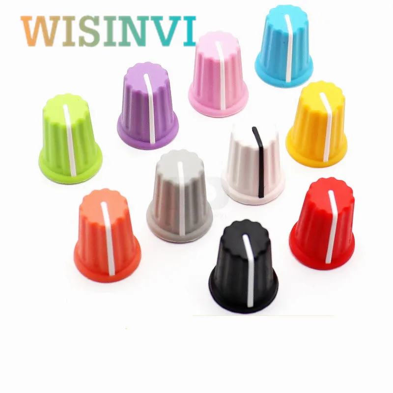 5PCS Color Rubber Half Shaft Knob Diameter 16 MM Height 19 MM Rubber Potentiometer Knob 180 Degree D-Shaped Inner Hole 6 MM