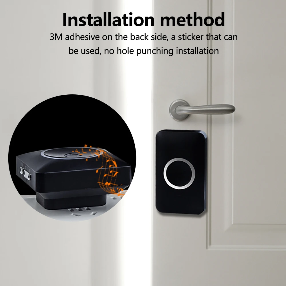 Meian Wireless Door Bell, Welcome Chime, 300M Long-range Remote LED Flash Doorbell, Security Alarm, Waterproof, 60 Songs