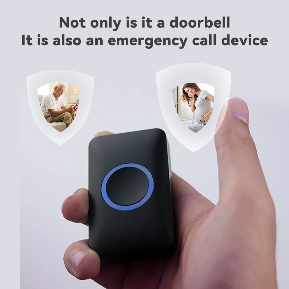 Meian Wireless Door Bell, Welcome Chime, 300M Long-range Remote LED Flash Doorbell, Security Alarm, Waterproof, 60 Songs