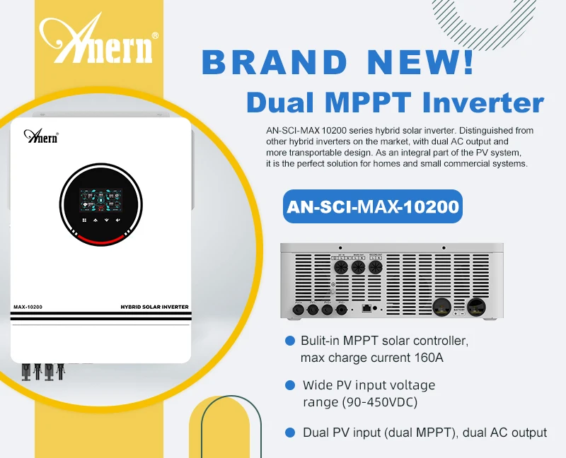 Hybrid Solar Inverter 1KW 3KW 4.2KW 6.2KW 10.2KW Build-in Mppt Controller 500VDC PV Input 230VAC 12V 24V 48V Pure Sine Wave