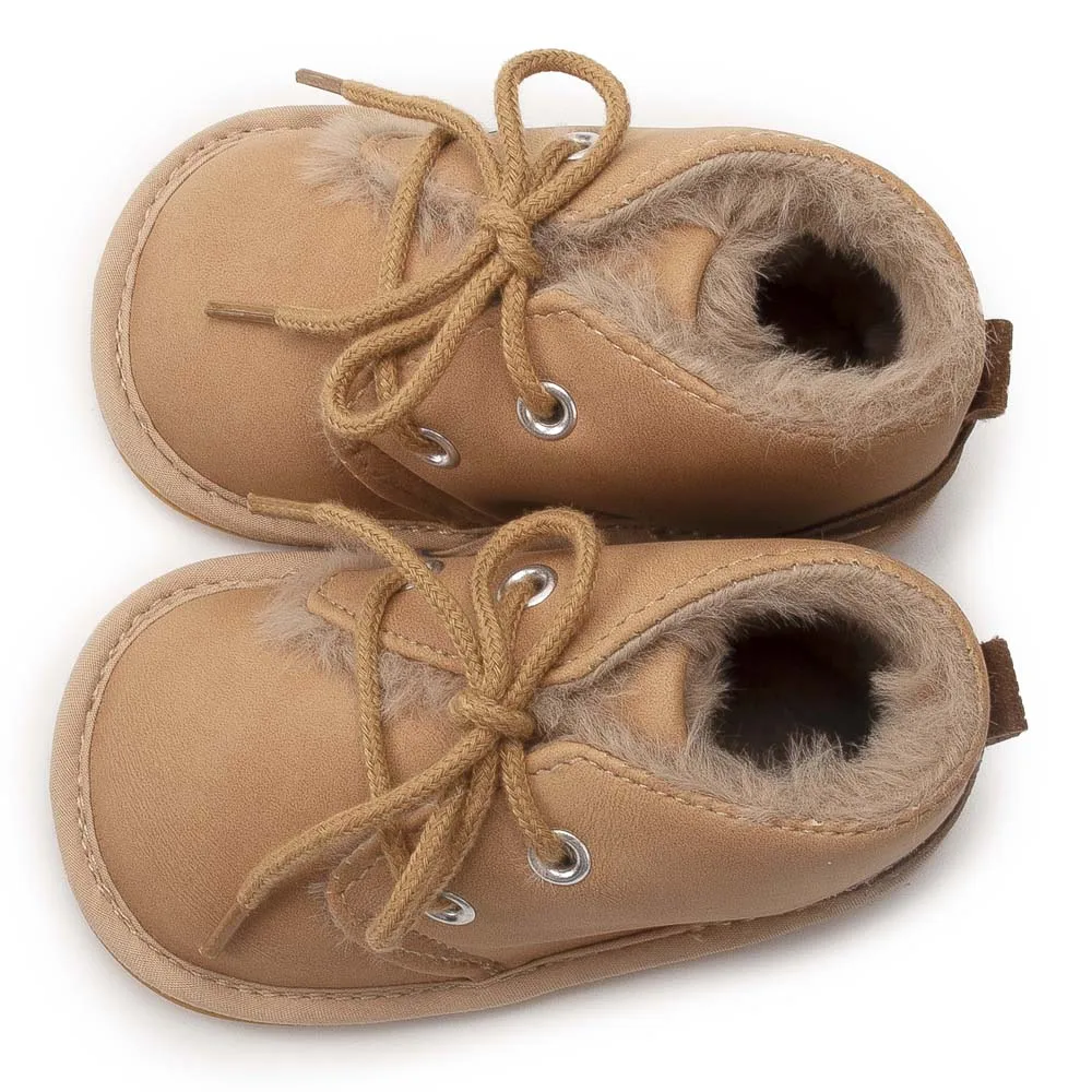 New Snow Baby Booties Shoes Baby Boy Girl Shoes Crib Shoes Winter Warm Cotton Anti-slip Sole Newborn Toddler First Walkers Shoes
