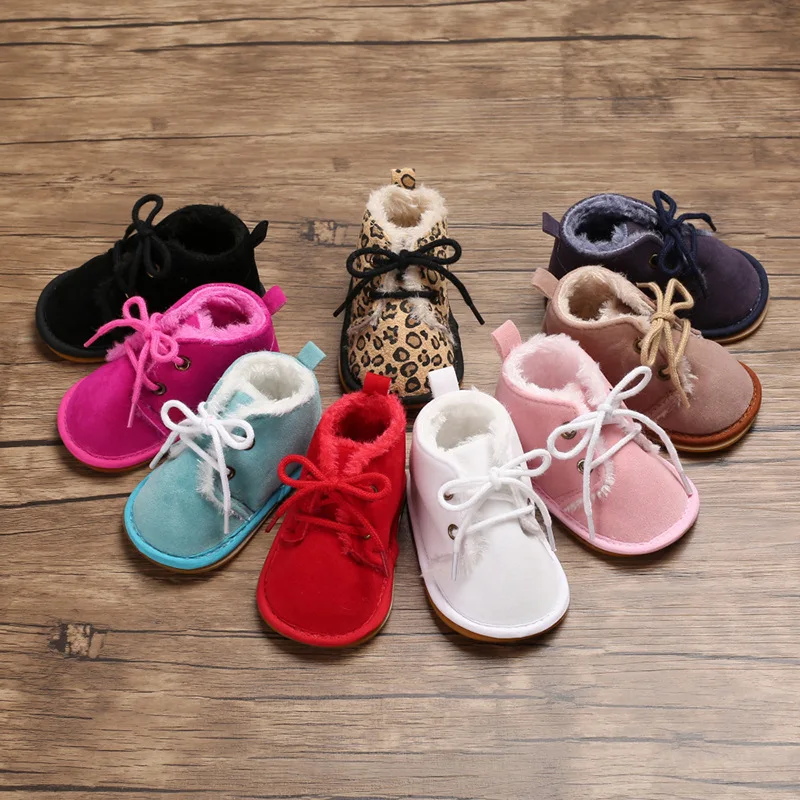 New Snow Baby Booties Shoes Baby Boy Girl Shoes Crib Shoes Winter Warm Cotton Anti-slip Sole Newborn Toddler First Walkers Shoes