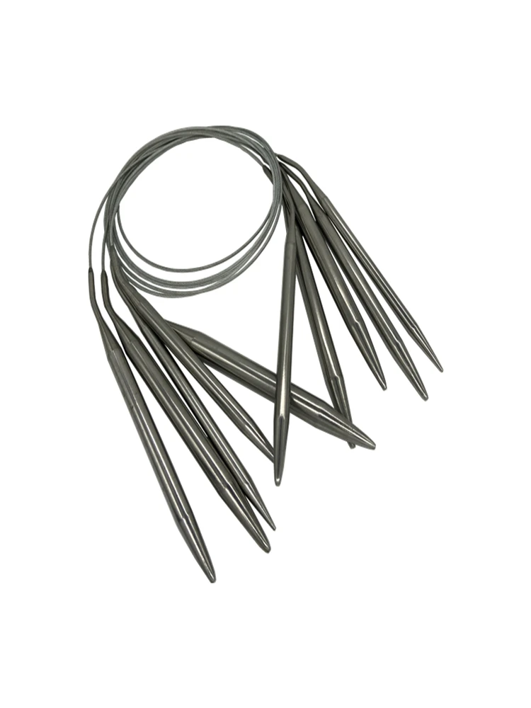 1.5-10mm Stainless Steel Circular Knitting Needles Crochet Needles Pins Needle Craft Tools For Set of Knitting Hooks DIY Weaving