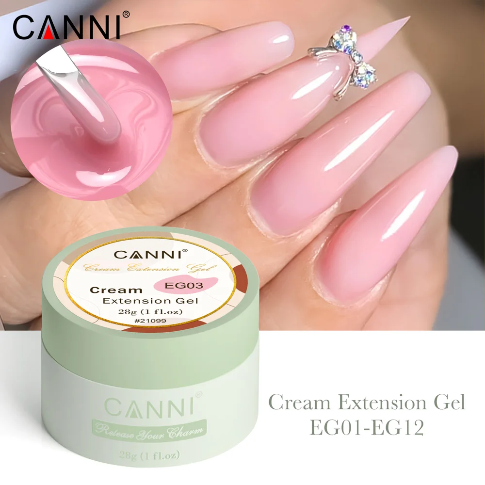 CANNI Cream Extension Gel Venalisa Jelly Gel Milky White UV Construction Gel Soak Off Self Leveling Builder Nail Gel Polish
