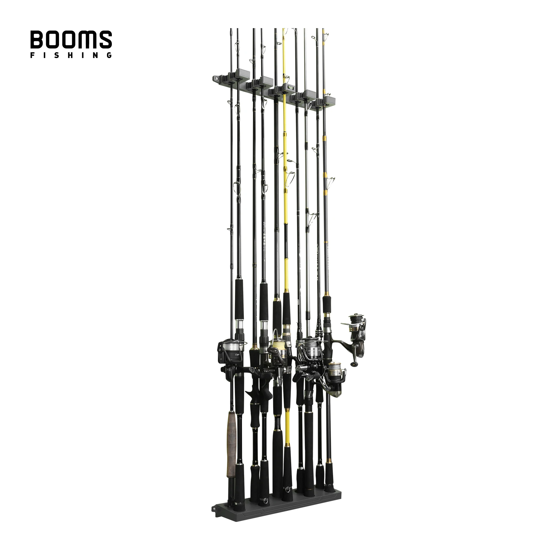 Booms Fishing WV4 Fishing Rod Holders Vertical Wall Rod Rack Store Up to 10 Rods For Fishing Pole Holder Storage Tools 4 Colors