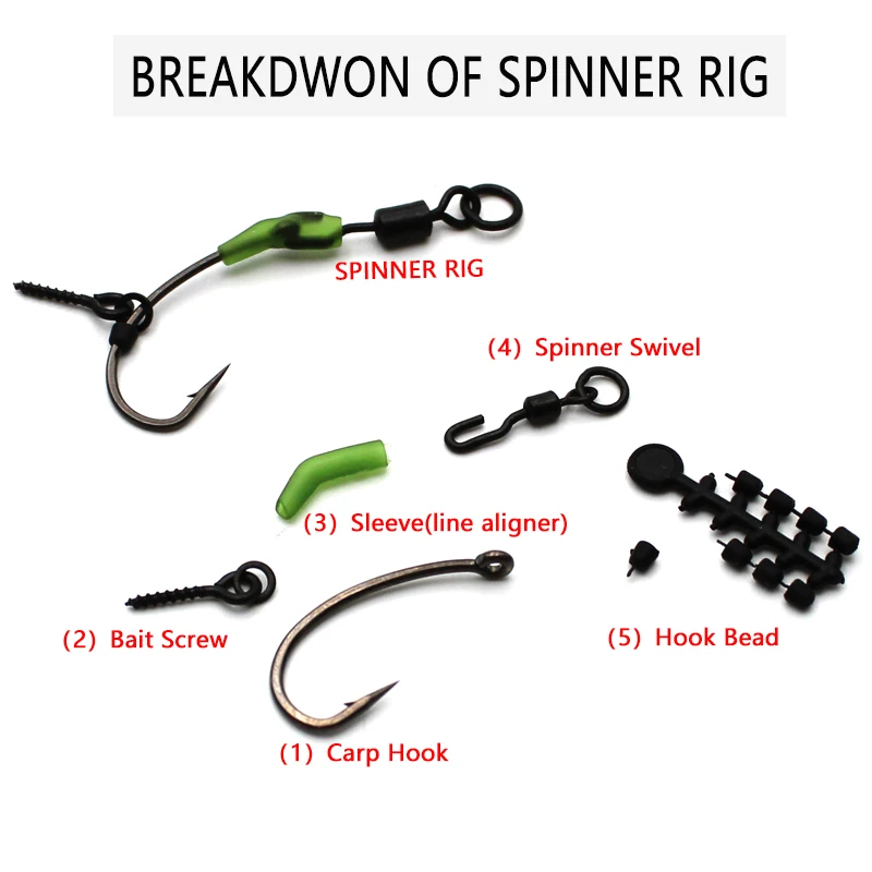 Spinner Swivel for Ronnie Rig Carp Fishing Accessories for Carp Rig Micro Hook Swivel Hook Sleeve Tackle Quick Change Swivel