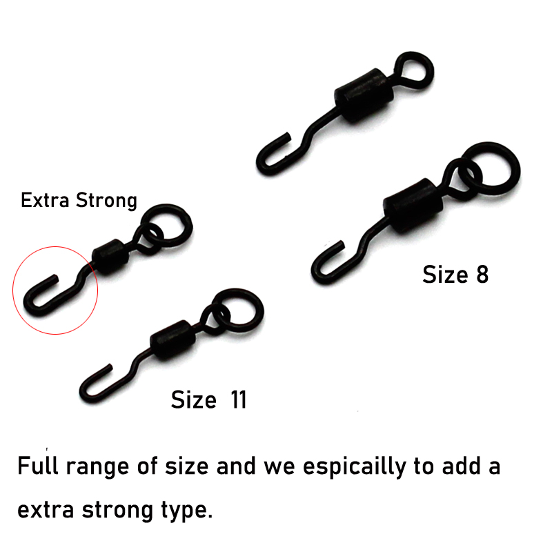 Spinner Swivel for Ronnie Rig Carp Fishing Accessories for Carp Rig Micro Hook Swivel Hook Sleeve Tackle Quick Change Swivel
