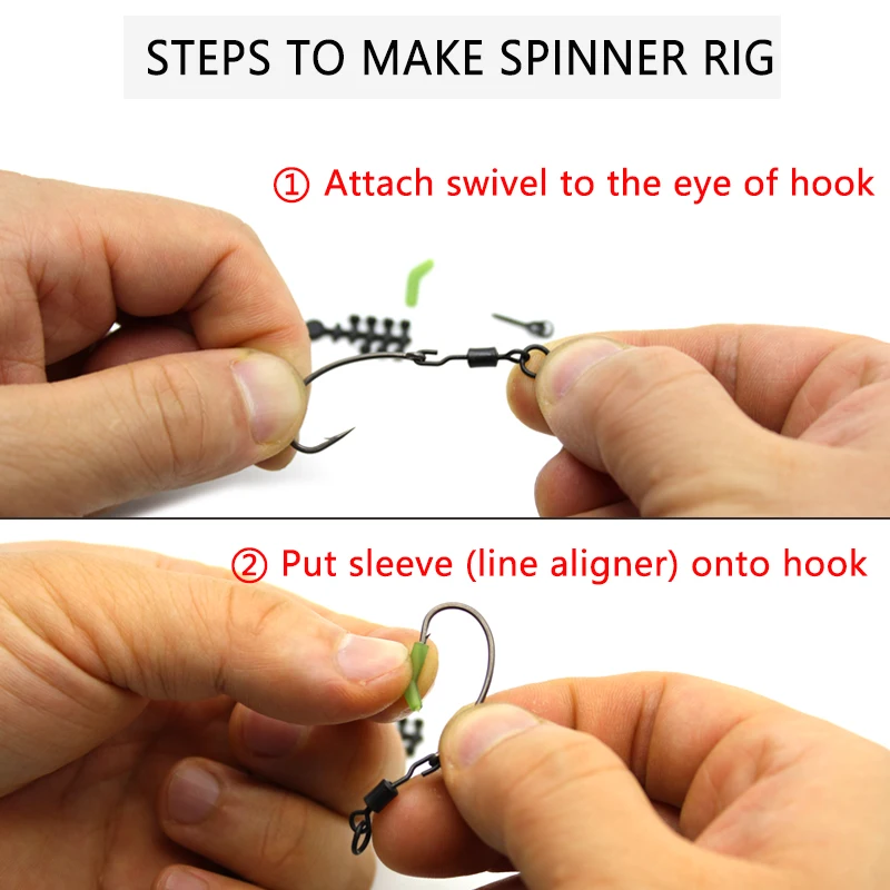 Spinner Swivel for Ronnie Rig Carp Fishing Accessories for Carp Rig Micro Hook Swivel Hook Sleeve Tackle Quick Change Swivel