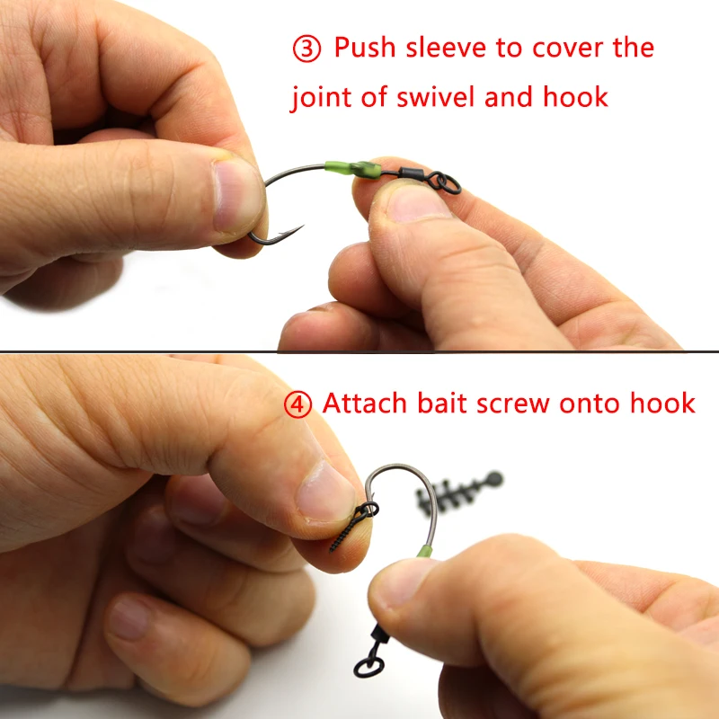 Spinner Swivel for Ronnie Rig Carp Fishing Accessories for Carp Rig Micro Hook Swivel Hook Sleeve Tackle Quick Change Swivel