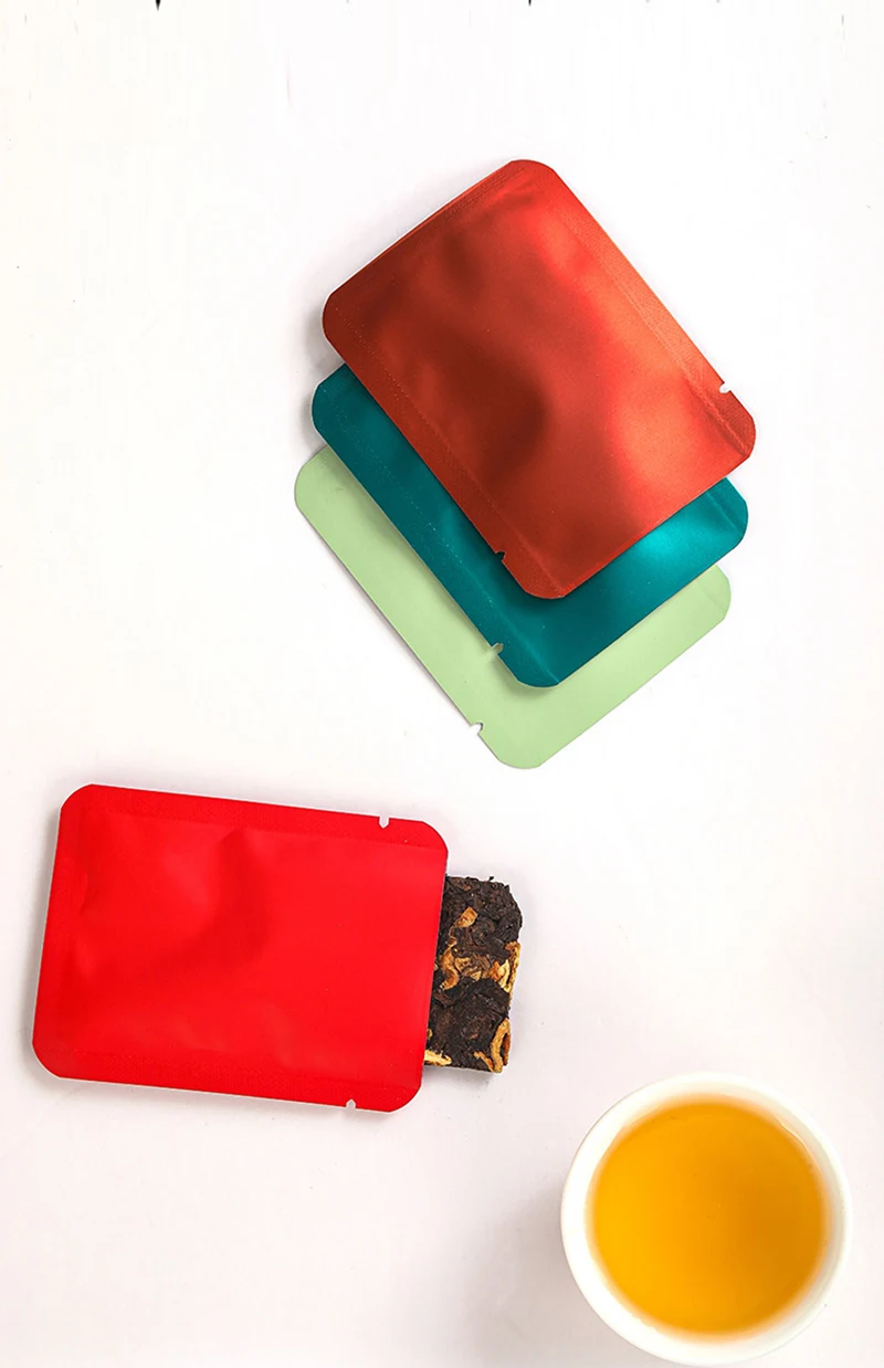 100Pcs 65x85mm Open Top Aluminum Foil Packaging Bag Heat Sealable Herbal Coffee Snack Nut Tea Candy Powder Gifts Storage Pouches