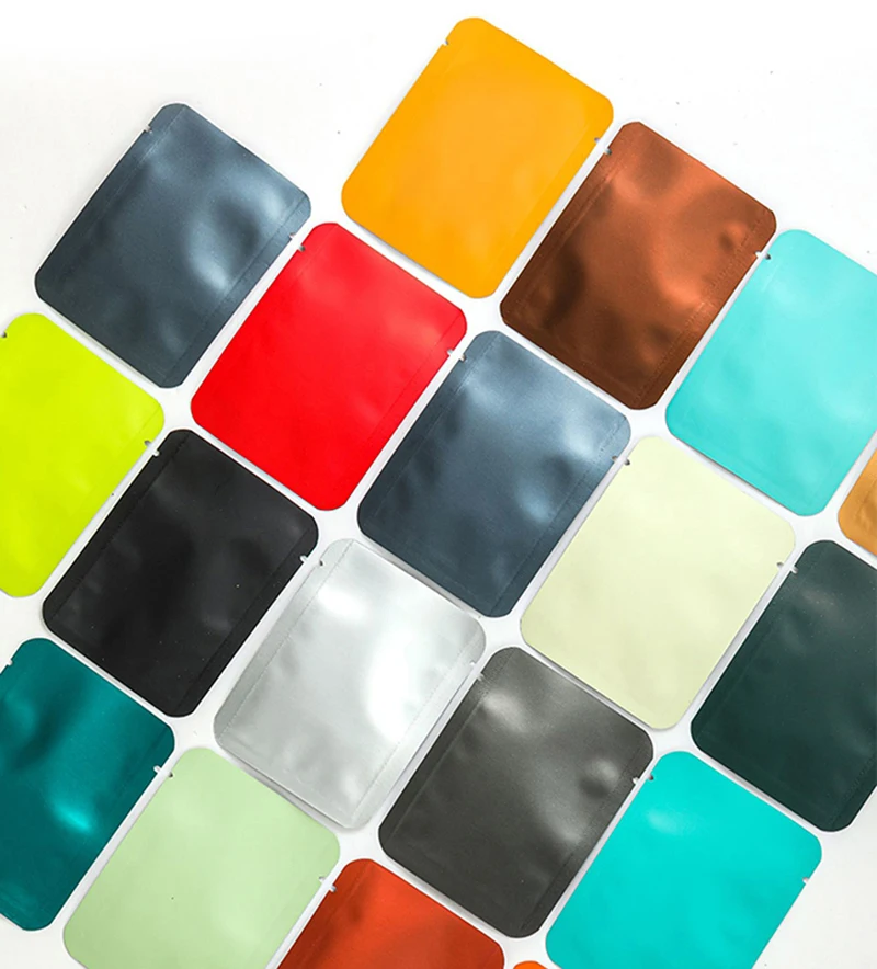 100Pcs 65x85mm Open Top Aluminum Foil Packaging Bag Heat Sealable Herbal Coffee Snack Nut Tea Candy Powder Gifts Storage Pouches