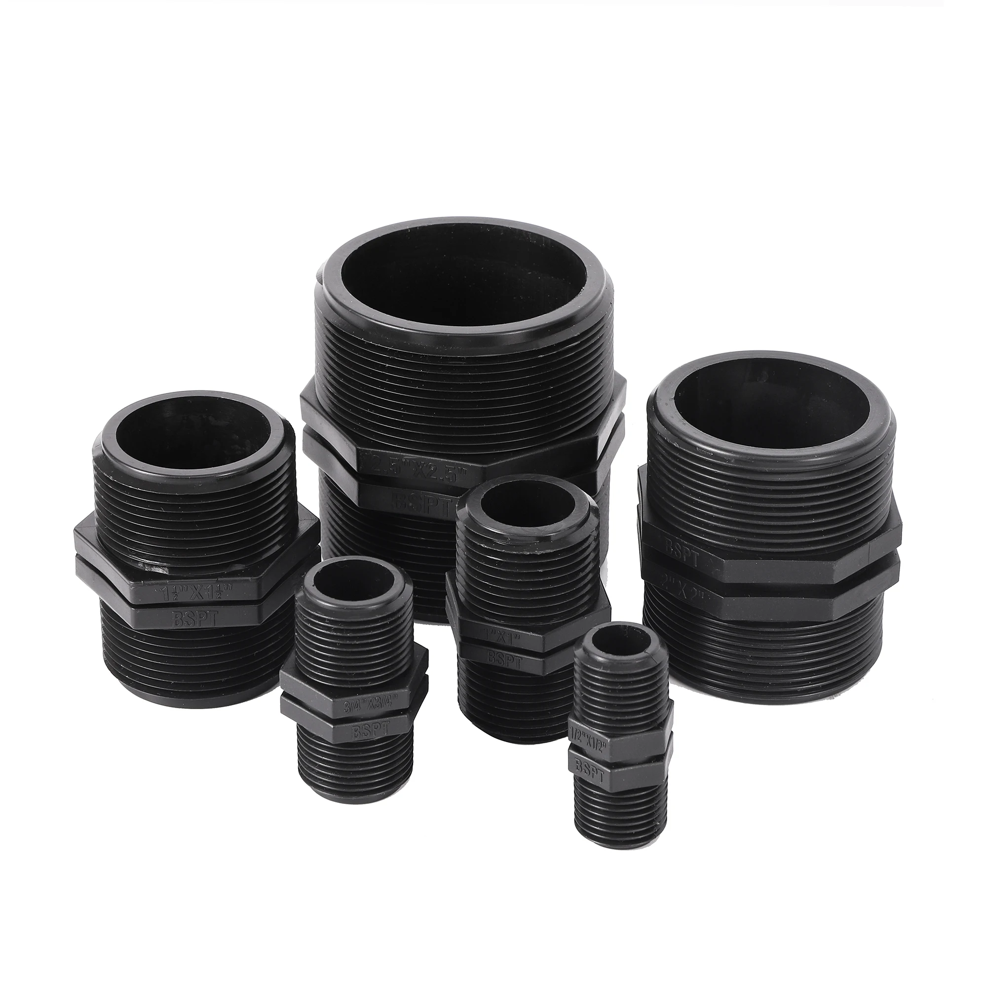 1/2"3/4" 1" 1.5" 2" 2.5 Inch BSP Male Thread Hex Nipple Union PVC Pipe Fitting Coupler Adapter Water Connector Equal Dia Joints