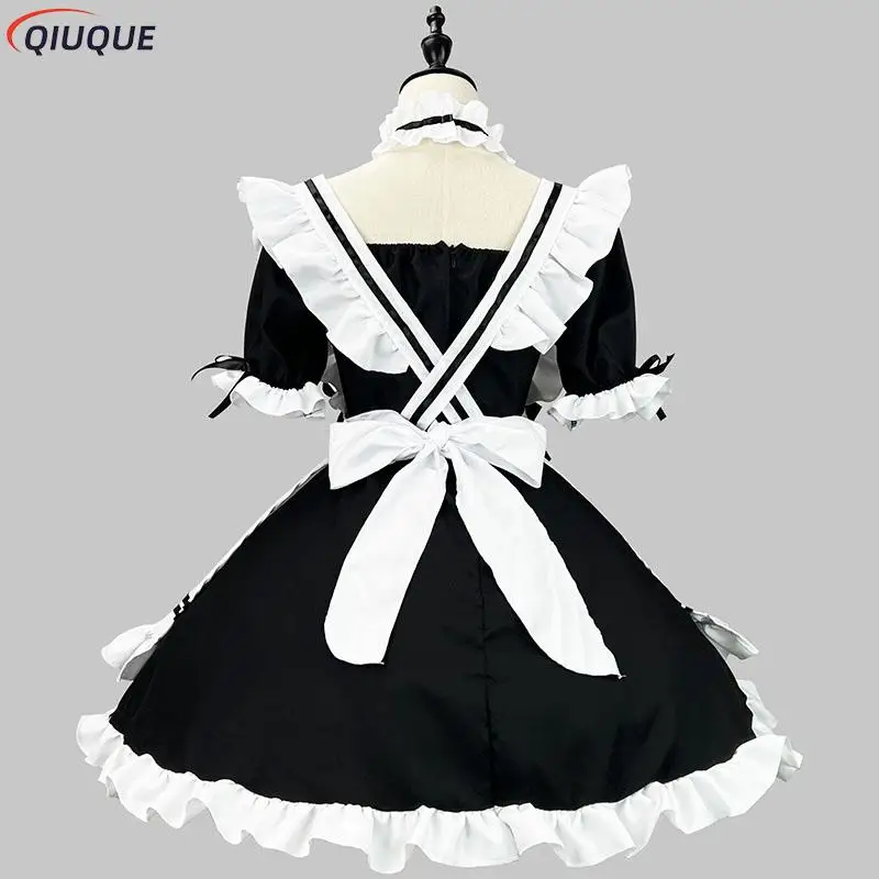 S-5XL Japanese Maid Outfit Lovely Girl Lolita Dress Cosplay Costume Sweet Cute Cat Cafe Harajuku Kawaii Uniform Plus Size